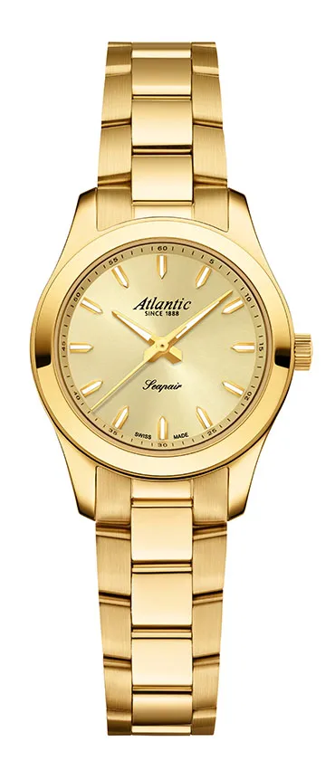 atlantic-watch-seapair-lady-damen-armbanduhr-gelbgold-pvd-champagner image 1
