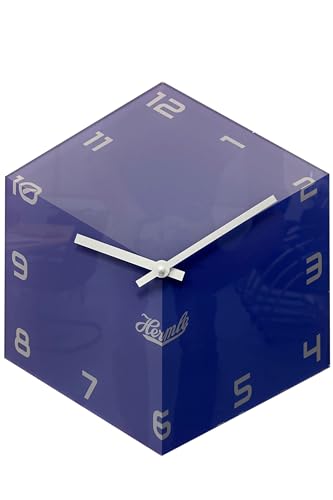 hermle-30107-q72100-sechseckuhr-3d-w-rfel-blau-quarz-wanduhr-36-cm image 2