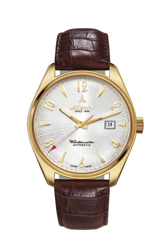 atlantic-watch-worldmaster-art-d-co-automatic-pvd-herren-armbanduhr-silber-dial image 1