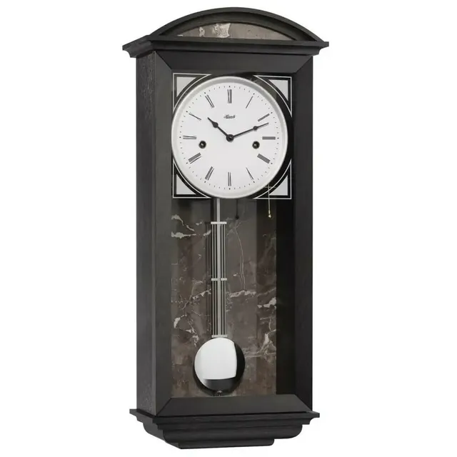 hermle-newport-pendelwanduhr-regulator-schwarz-14-tage-71024-740141 image 1