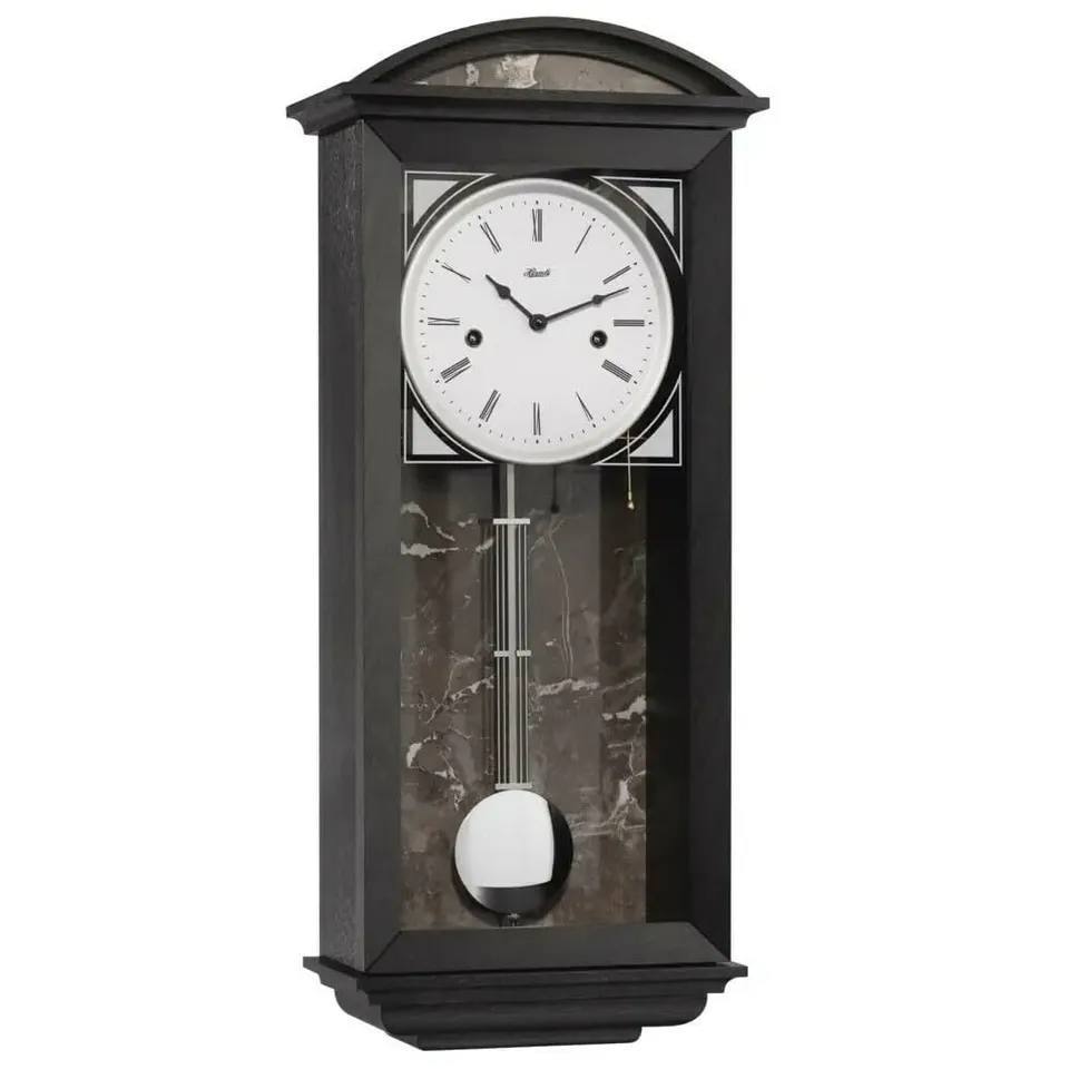 hermle-newport-pendelwanduhr-regulator-schwarz-14-tage-71024-740141 image 1