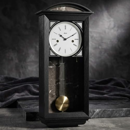 hermle-newport-pendelwanduhr-regulator-schwarz-14-tage-71024-740141 image 6