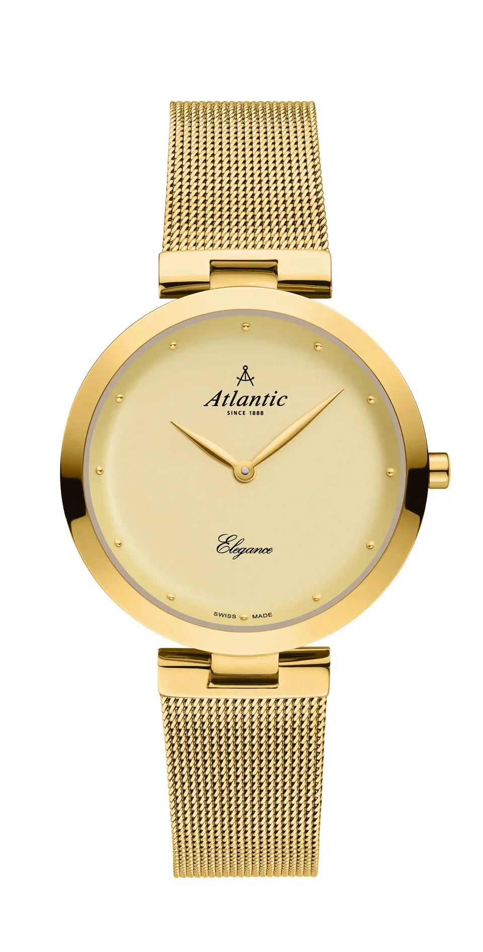 atlantic-watch-elegance-classic-damenuhr-gelbgold-pvd-champagner image 1