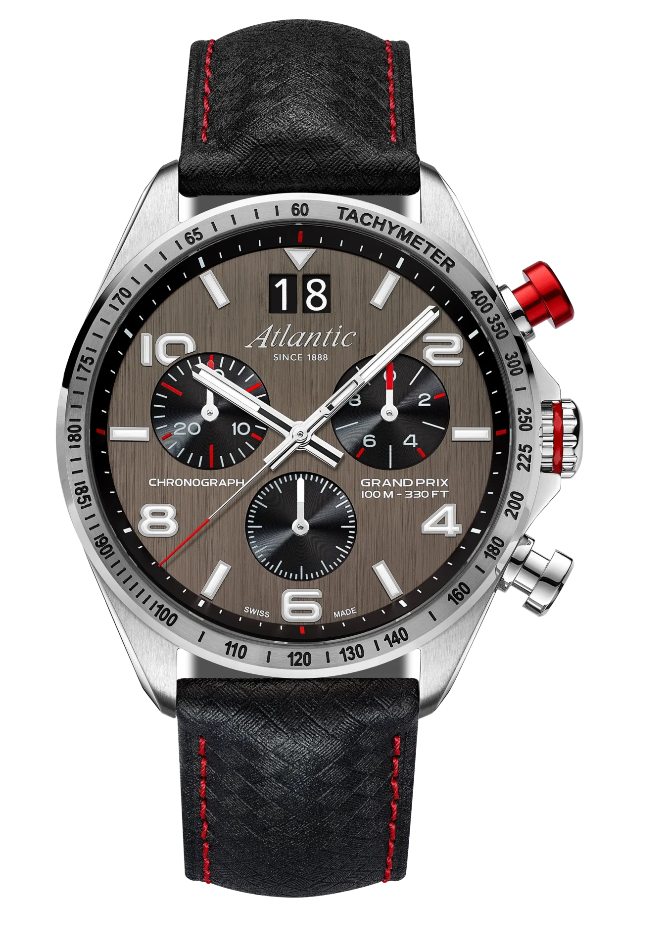 atlantic-watch-grand-prix-quarz-chronograph-herrenuhr-anthrazit-carbon-leder image 1