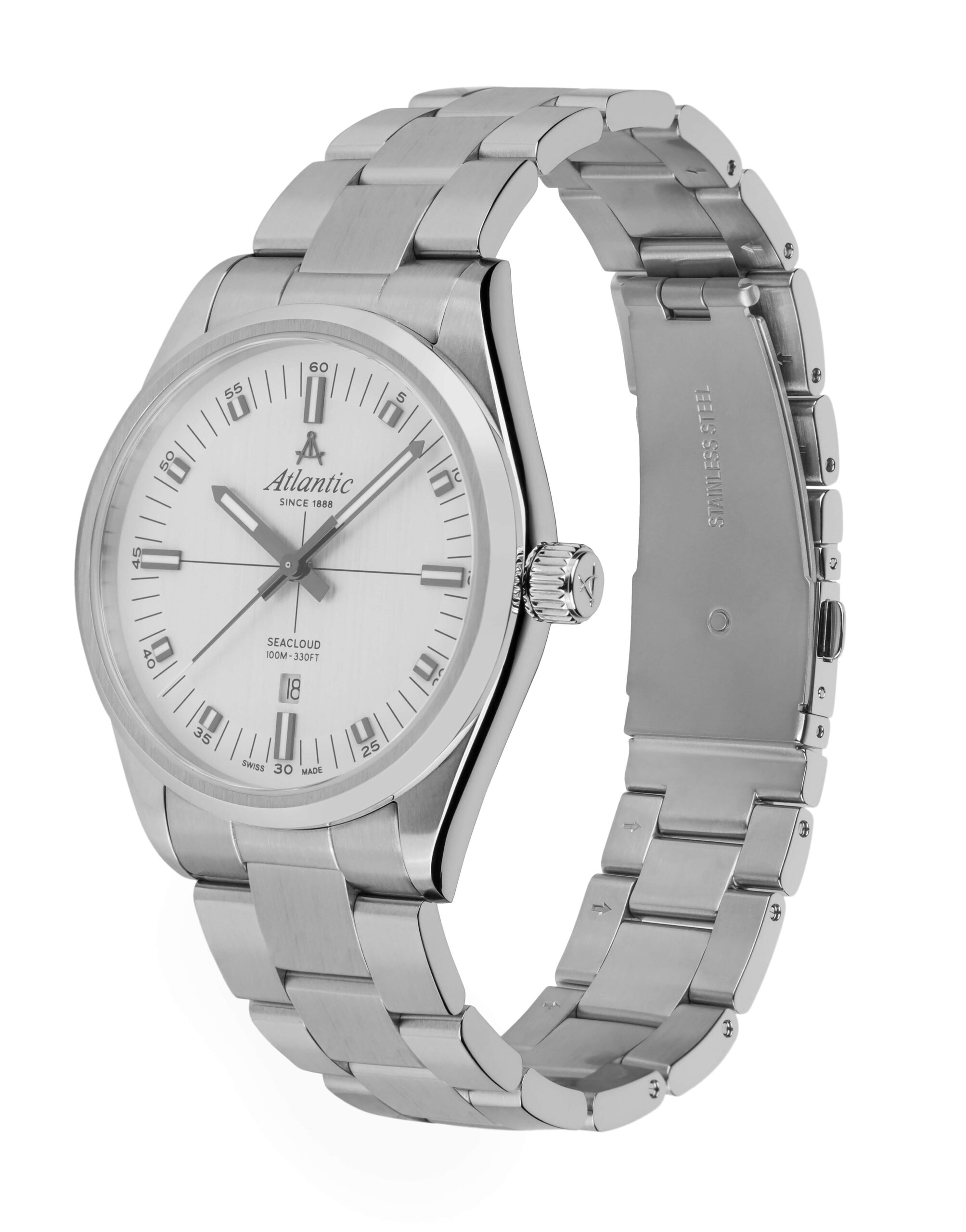 atlantic-watch-seacloud-herrenuhr-silbernes-zifferblatt-metallband image 3