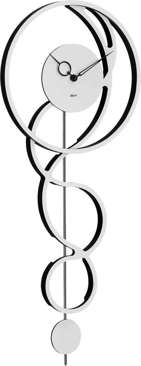 hermle-61023-002200-wanduhr-modern-mit-pendel-wei-schwarz-68-cm image 1