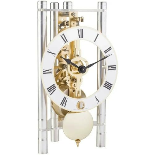 hermle-23023-x40721-dreieck-skelett-tischuhr-r-misch-silber-19-5-cm image 4