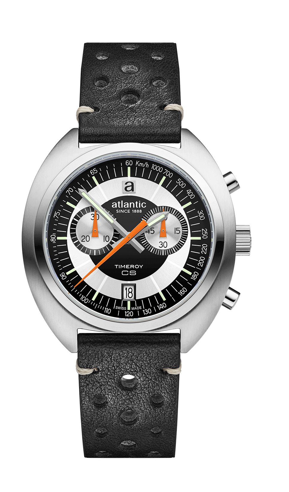 atlantic-watch-timeroy-cs-chrono-herrenuhr-schwarzes-leder image 1