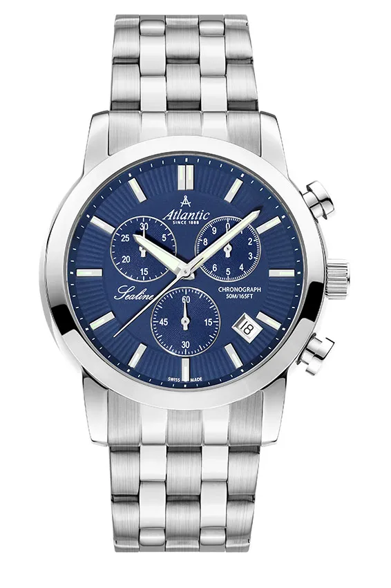 atlantic-watch-sealine-gents-chrono-blau-edelstahl image 1