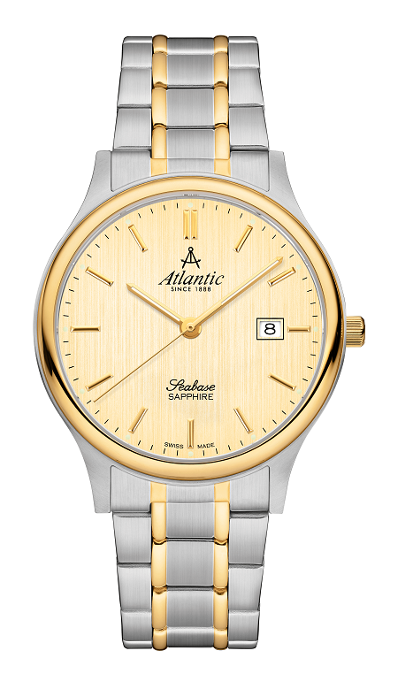 atlantic-watch-seabase-gents-champagne-dial-bicolor-herrenuhr image 1