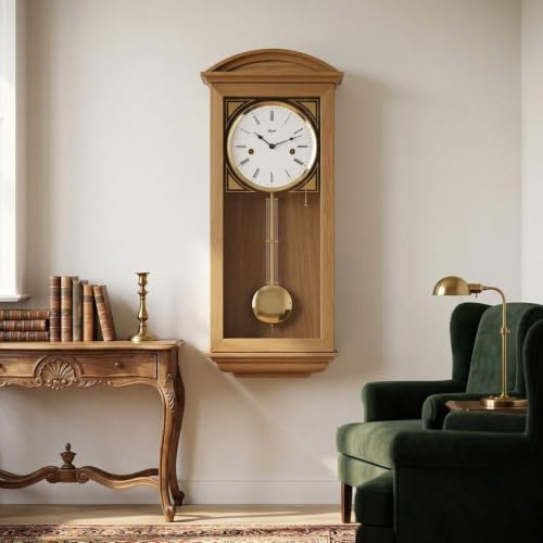 hermle-regulator-pendelwanduhr-newport-eiche-14-tage-rundgong-71025-040141 image 5