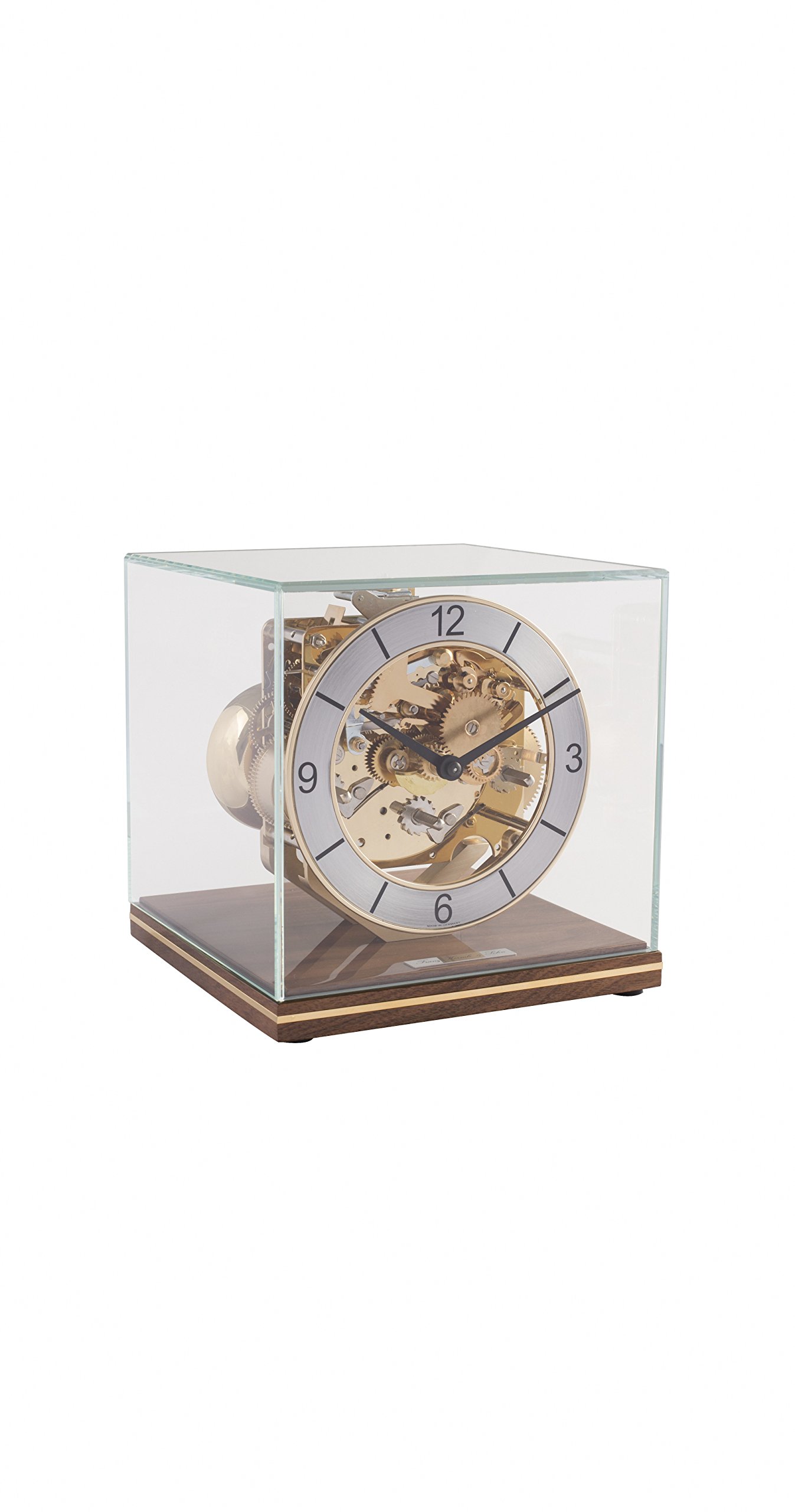 hermle-tischuhr-kubus-minimalistische-tischuhr-mit-messing-zifferblatt image 1