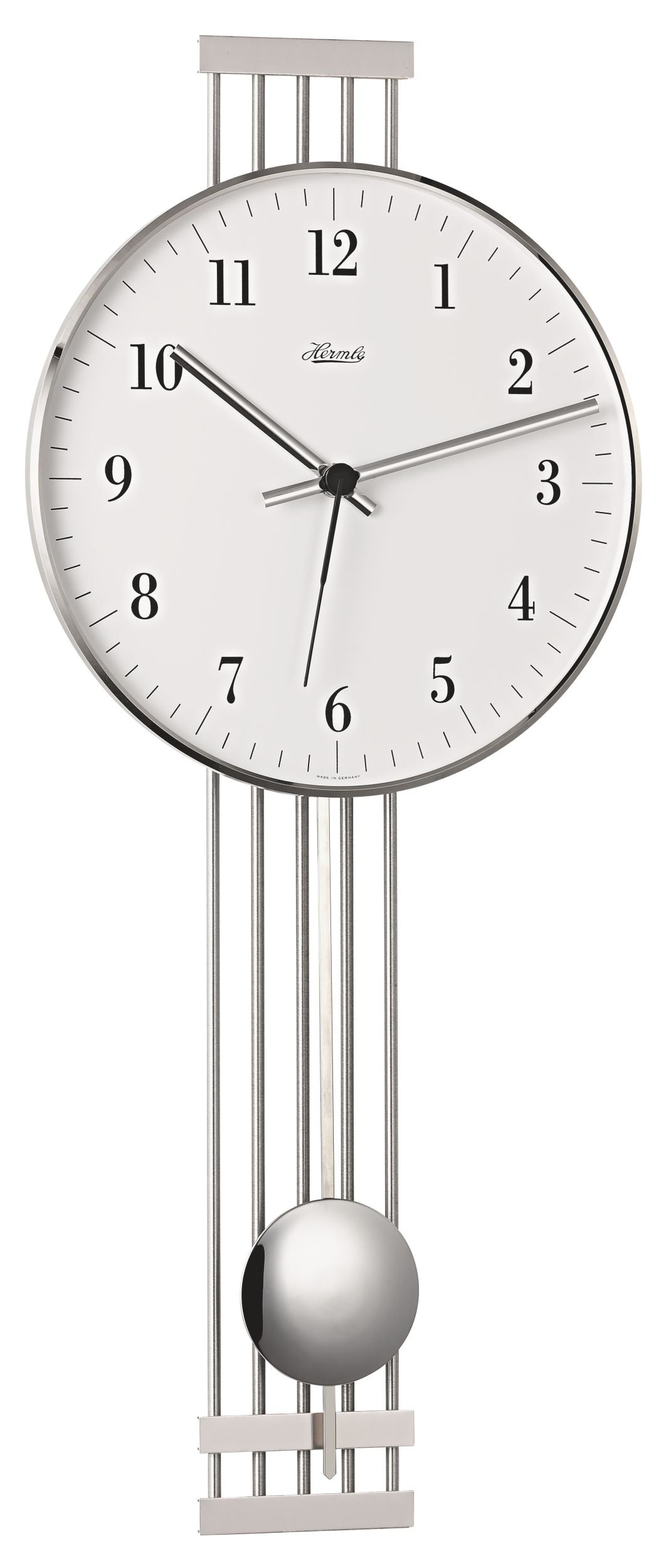 hermle-highbury-ii-70981-000871-funk-pendelwanduhr-chrom image 1