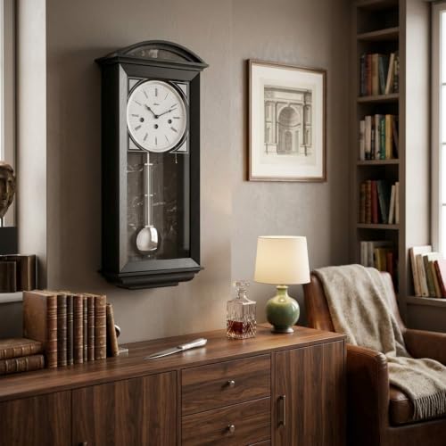 hermle-newport-pendelwanduhr-regulator-schwarz-8-tage-westminster-71024-740341 image 5