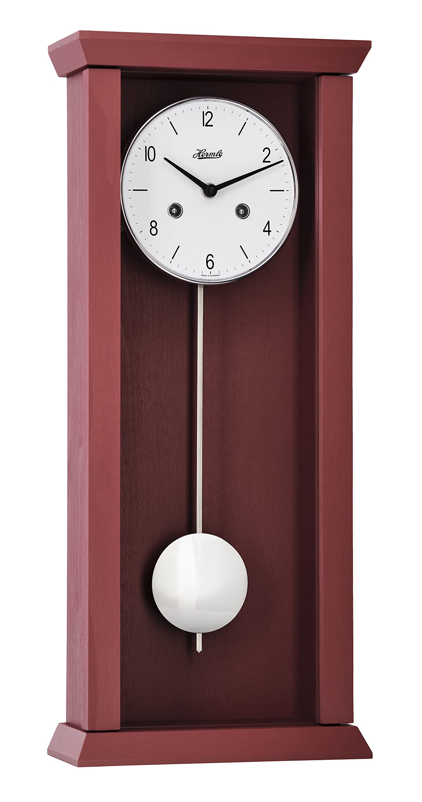 hermle-71002-360341-pendelwanduhr-rot-avantgarde-wanduhr-mit-westminster-schlag image 1