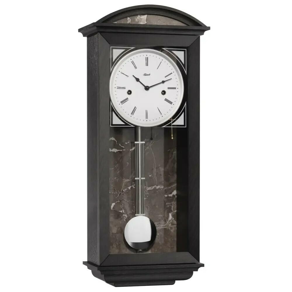 hermle-newport-pendelwanduhr-regulator-schwarz-14-tage-71024-740141 image 1