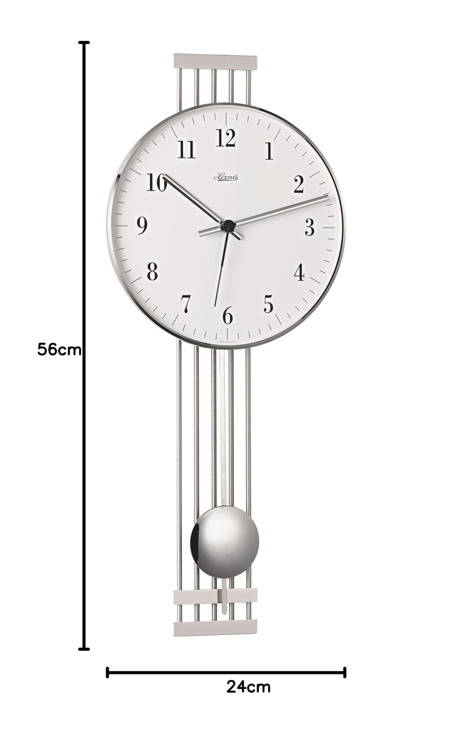 hermle-highbury-ii-70981-000871-funk-pendelwanduhr-chrom image 2