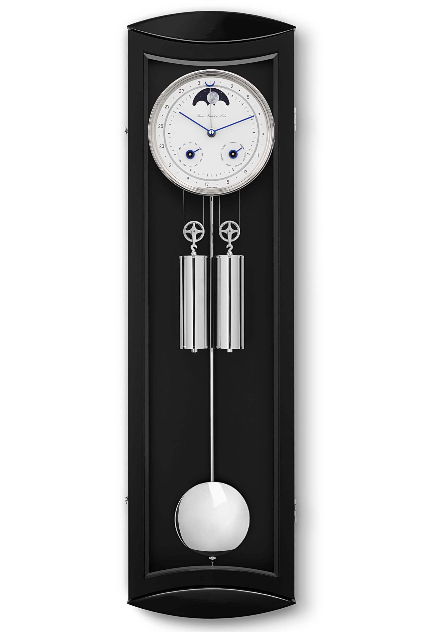 hermle-regulator-mornington-ii-schwarz-seilzug-8-tage-71026-740058 image 1