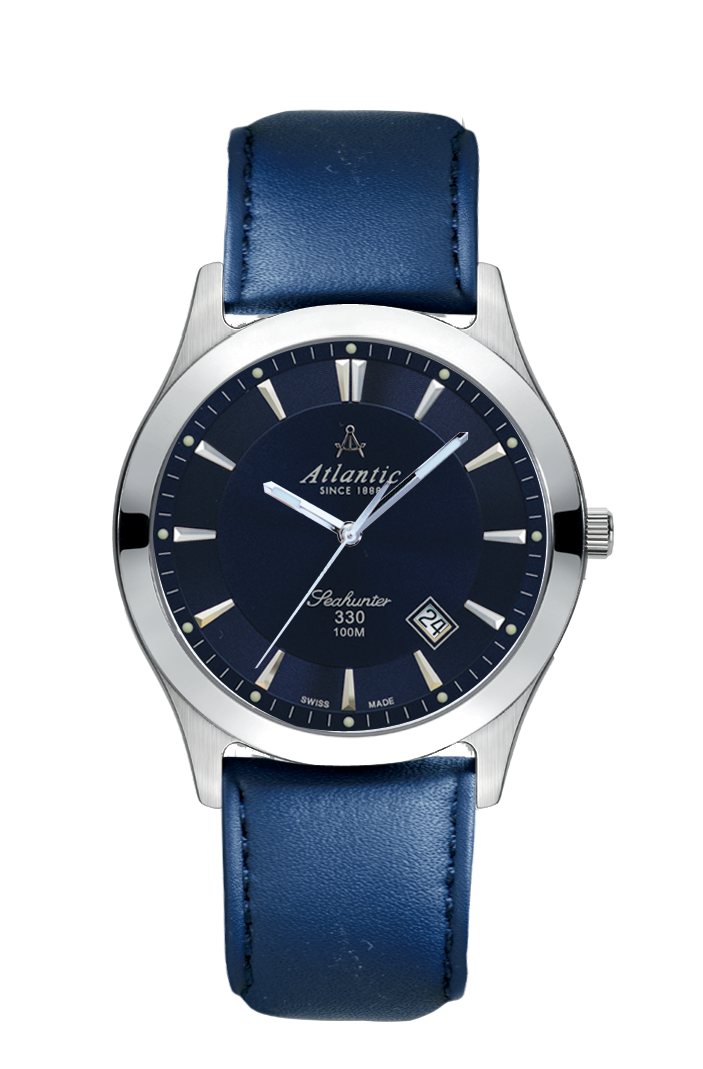 atlantic-watch-seahunter-330-taucheruhr-blau-leder image 1