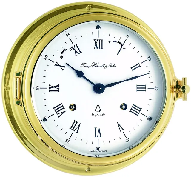 hermle-schiffsuhr-35065-000132-messing-gold-mechanisch-18-cm image 1