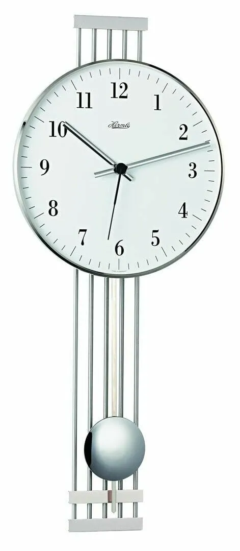 hermle-70981-000871-metallwanduhr-funk-silber image 1