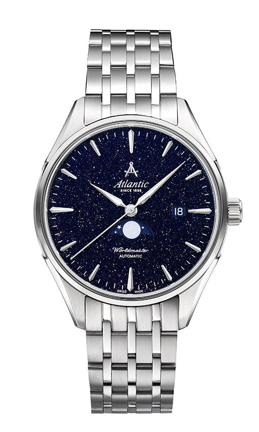 atlantic-watch-worldmaster-nightsky-moonphase-herrenuhr-blau-aventurin-edelstahl image 1