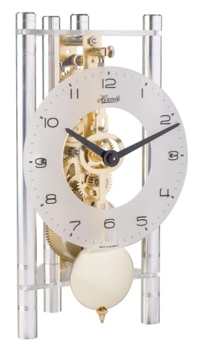 hermle-23022-x40721-dreieck-skelett-tischuhr-arabisch-silber-19-5-cm image 4