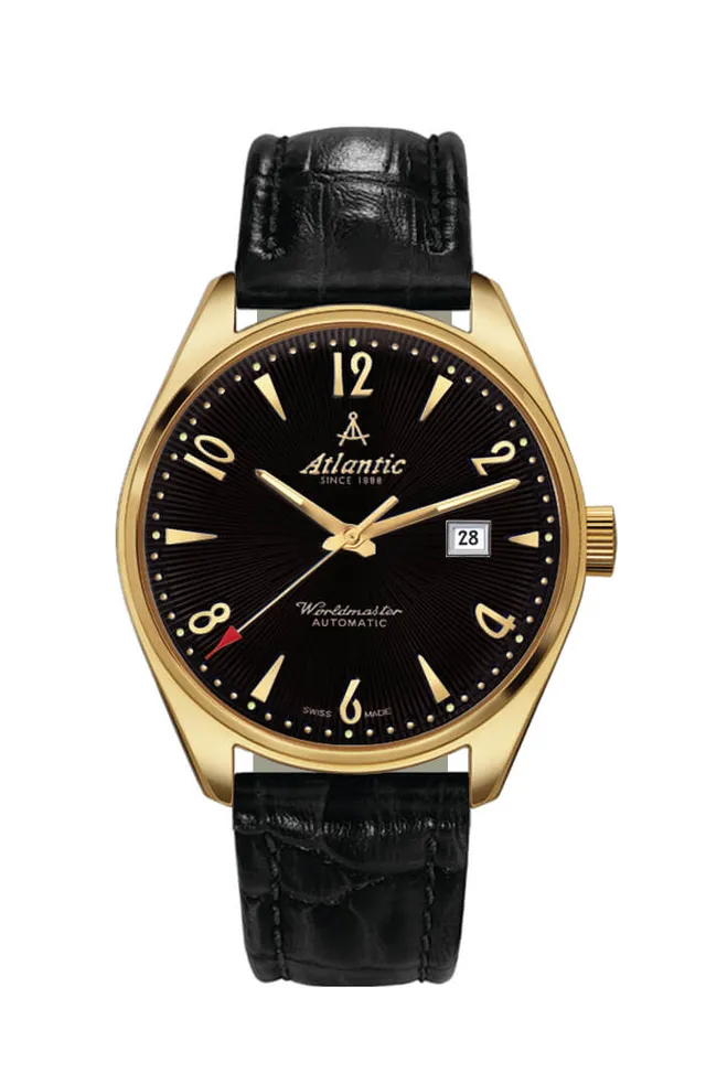 atlantic-watch-worldmaster-art-d-co-automatic-pvd-schwarzes-blatt image 1