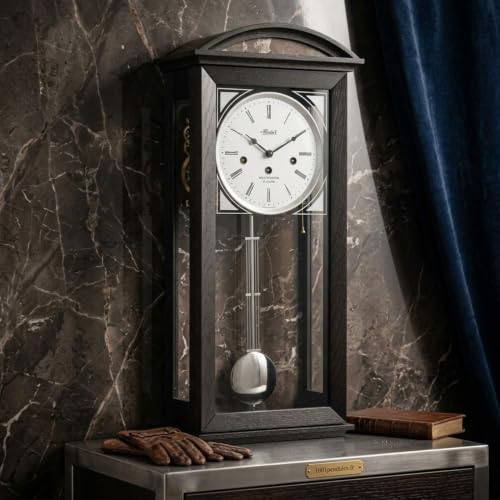hermle-newport-pendelwanduhr-regulator-schwarz-8-tage-westminster-71024-740341 image 6