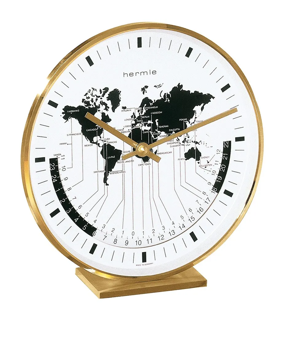 hermle-22704-002100-messing-stiltischuhr-weltanzeige-gold image 1