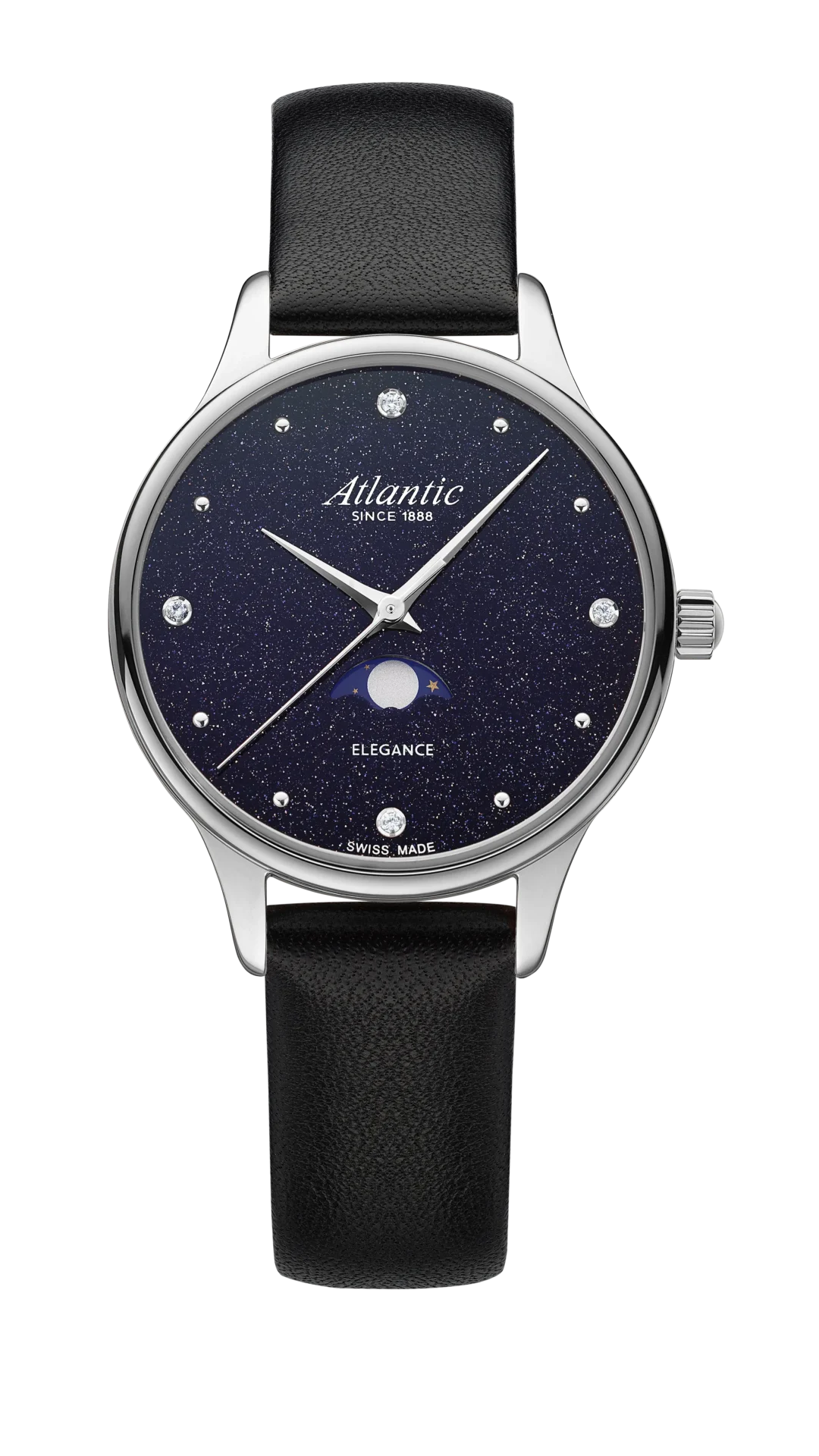 atlantic-watch-elegance-nightsky-aventurin-mondphase-herrenuhr-blau-stahl-leder image 1