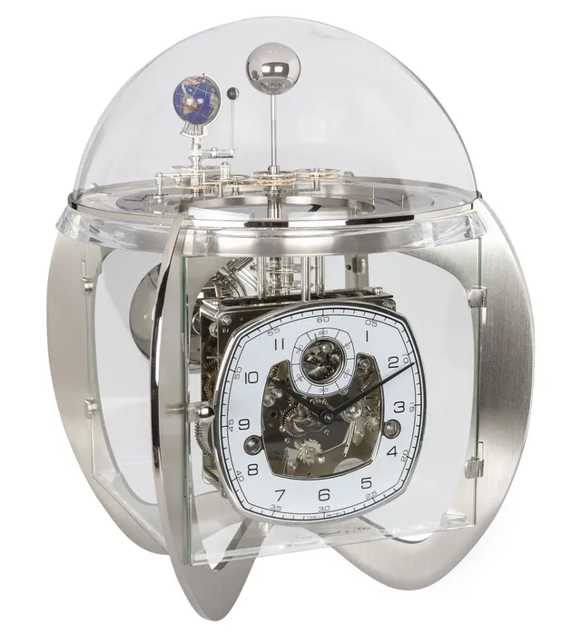 hermle-tellurium-23046-000352-mechanische-tischuhr-westminster-silber-metall image 1