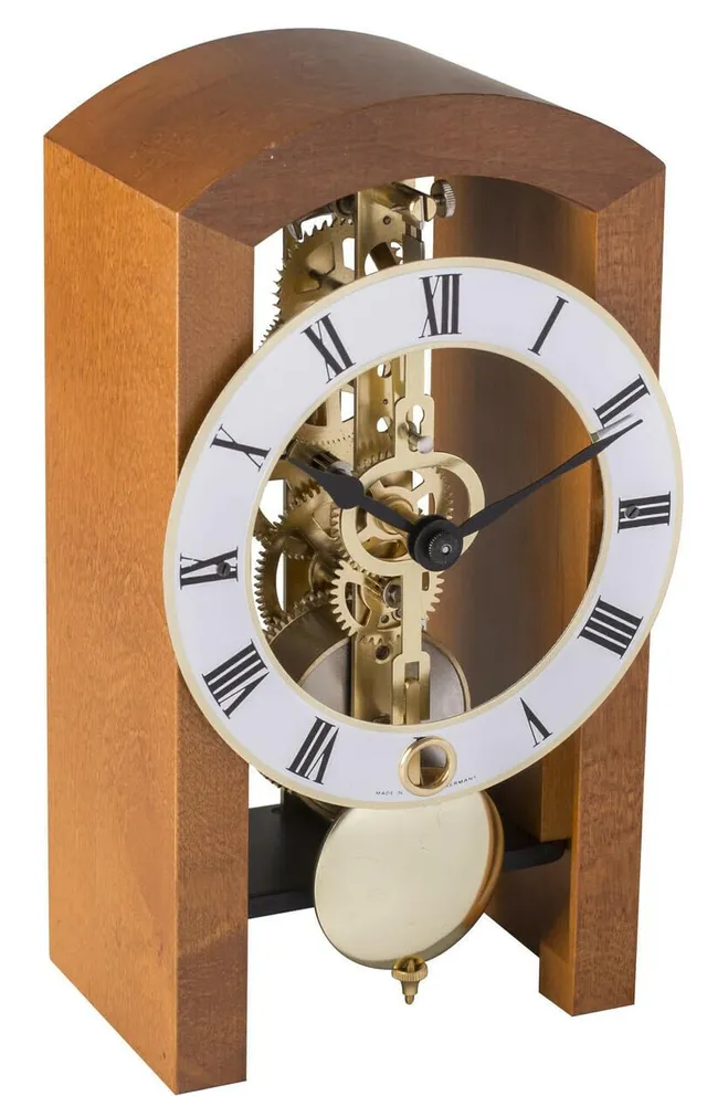 hermle-23015-160721-moderne-skelett-tischuhr-kirschbaum-18-cm-mechanisch image 1