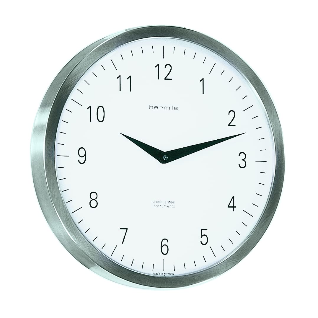 hermle-bahnhofsuhr-30466-002100-quarz-wanduhr-silber image 1