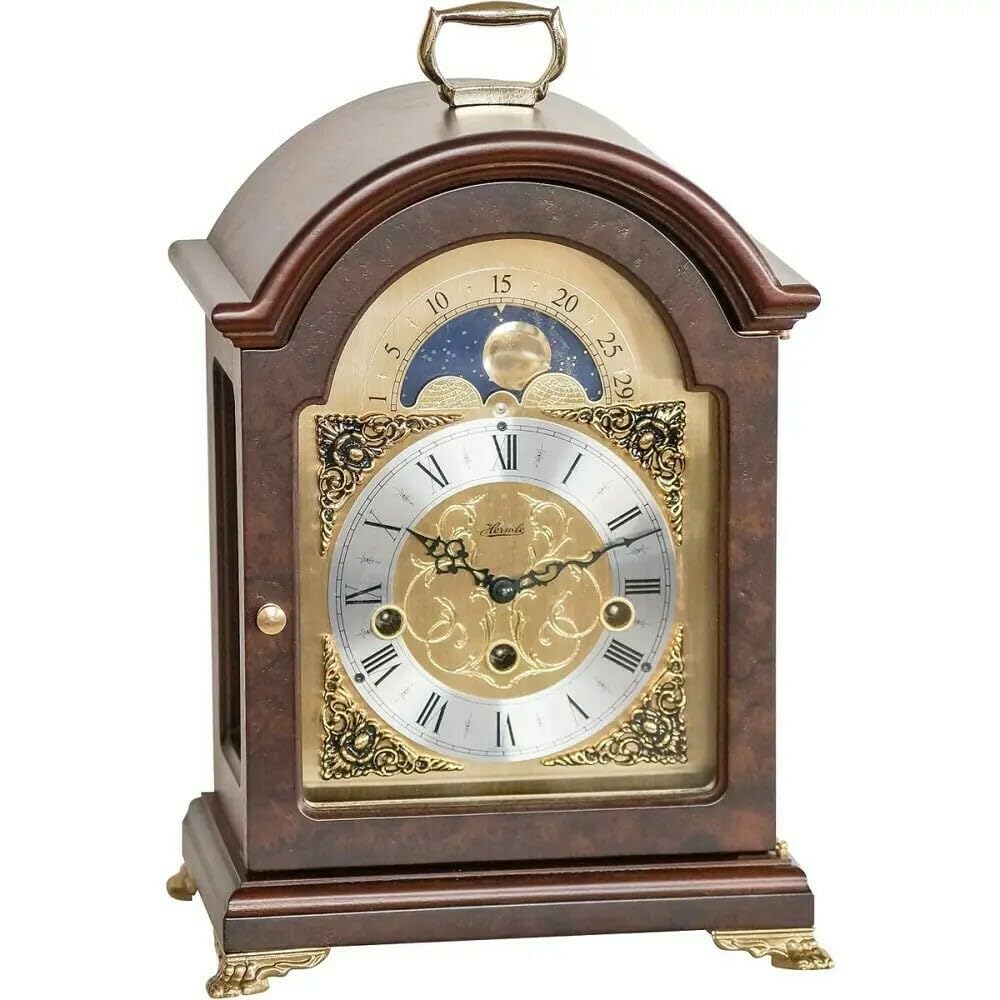 hermle-23054-030340-tischuhr-englische-stiluhr-nussbaum-mit-westminster-schlag image 1