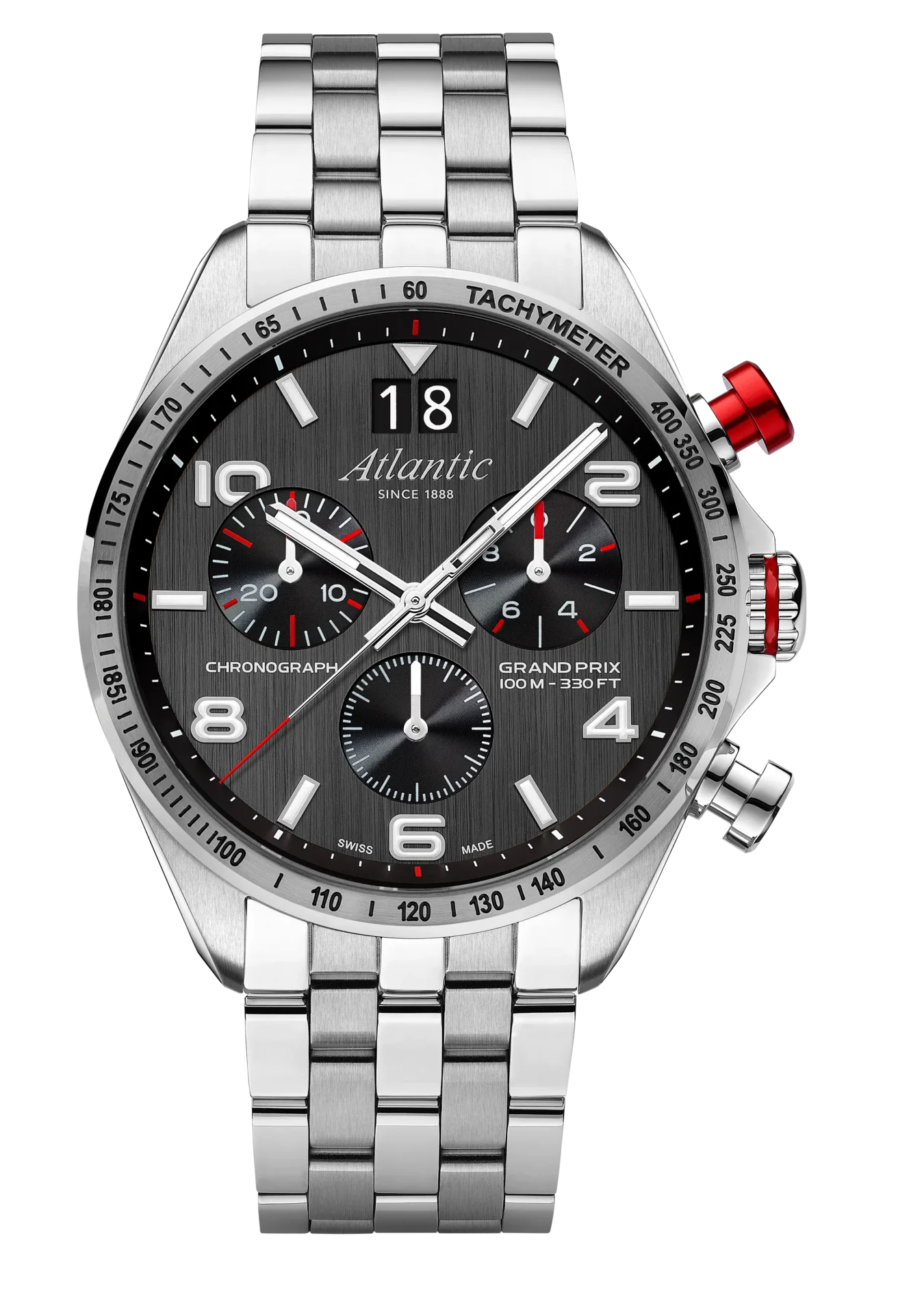 atlantic-watch-grand-prix-quartz-chronograph-herrenuhr-schwarz-stahl image 1