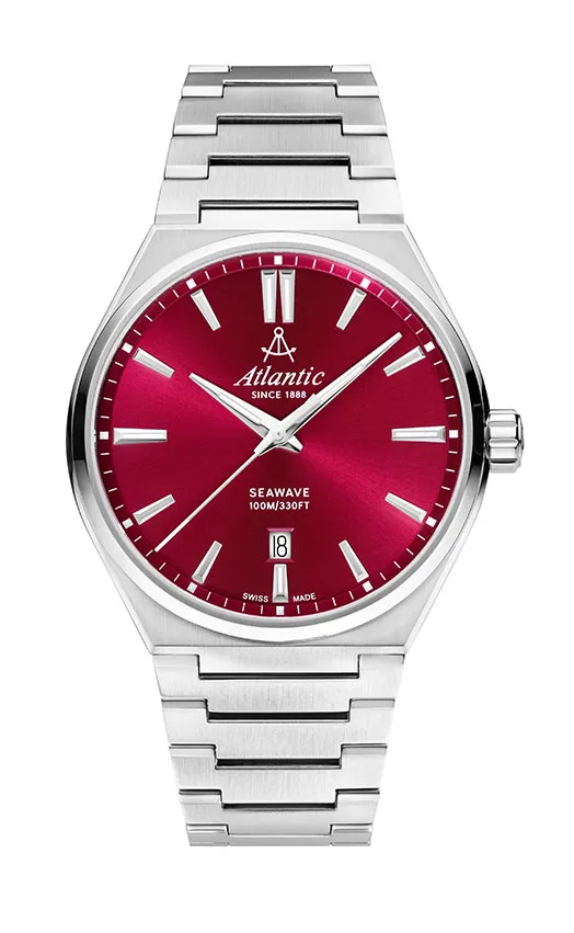 atlantic-watch-seawave-gents-herrenuhr-rot-40mm-swiss-made image 1