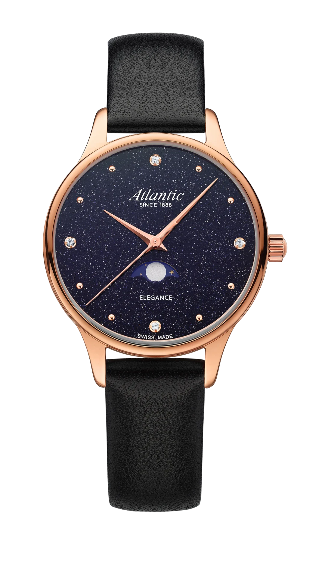 atlantic-watch-elegance-nightsky-aventurin-mondphase-herrenuhr-ros-gold-leder image 1