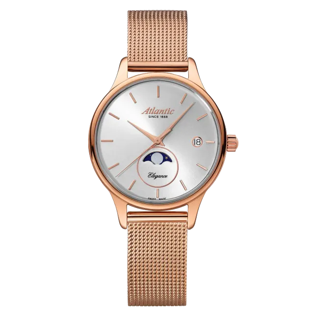 atlantic-watch-elegance-moonphase-silber-ros-gold-pvd image 1