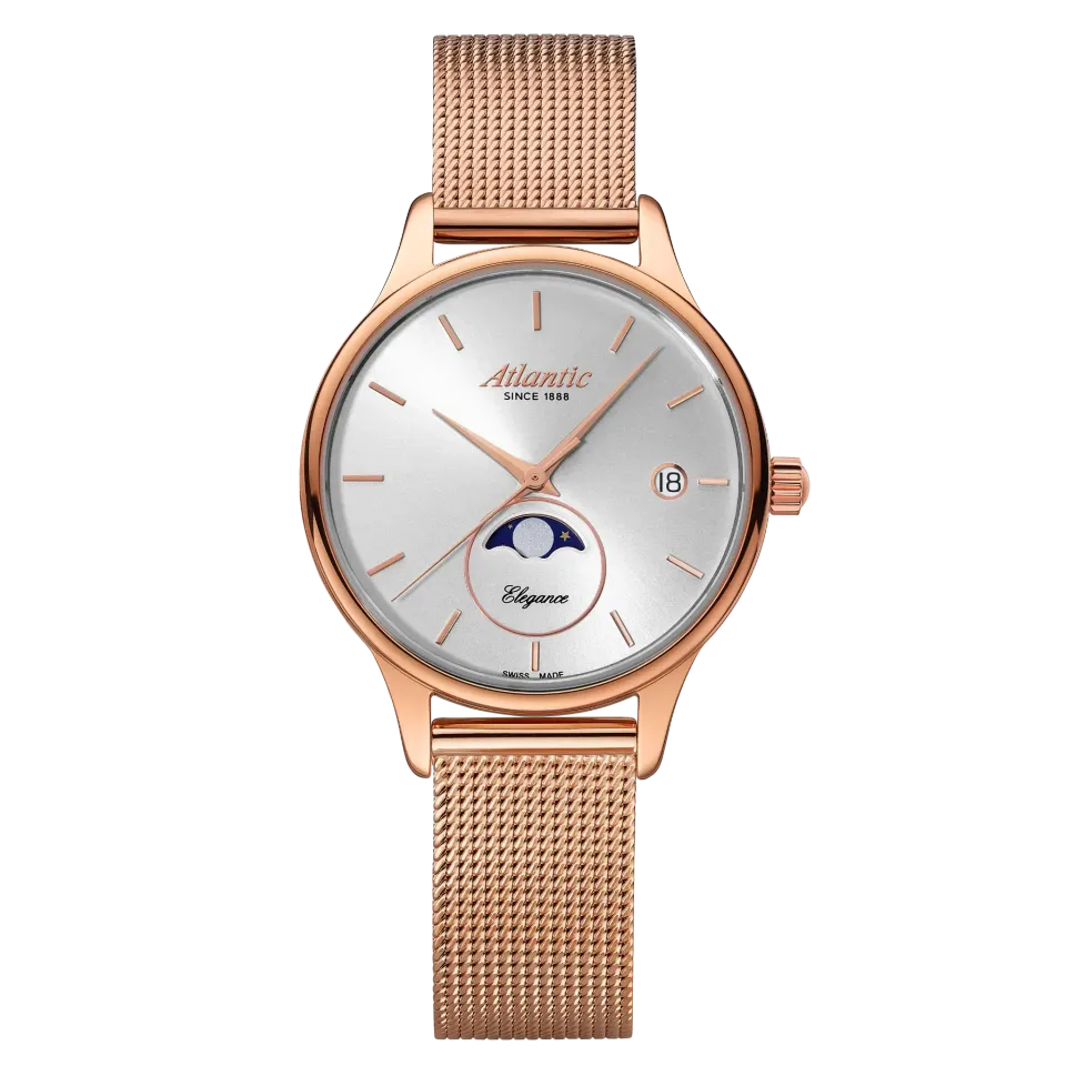 atlantic-watch-elegance-moonphase-silber-ros-gold-pvd image 1