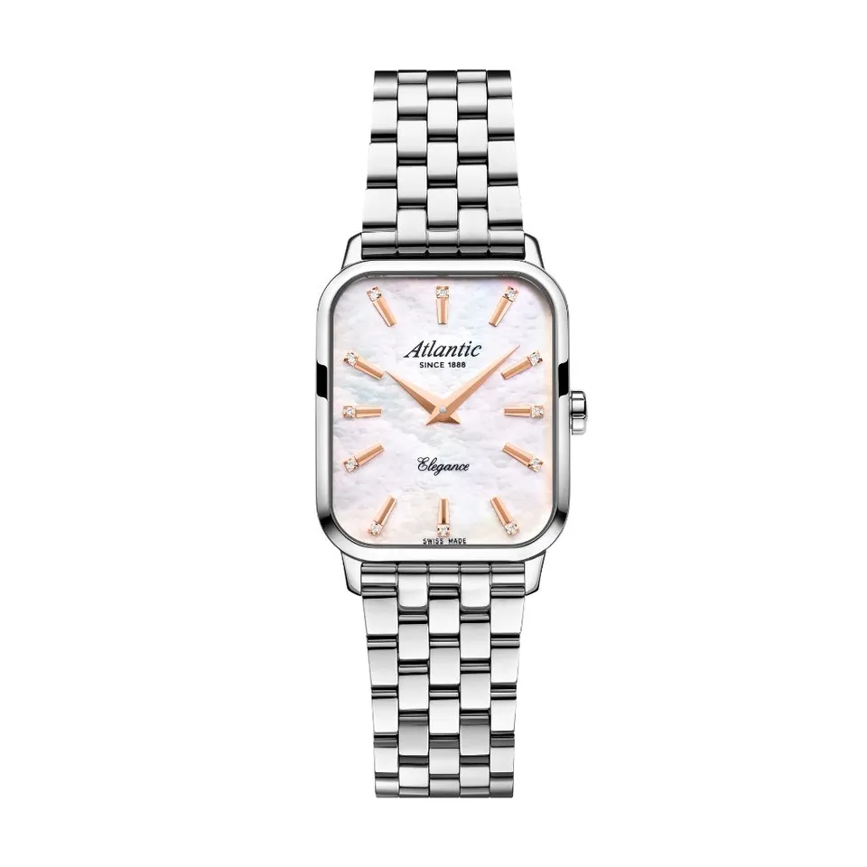 atlantic-watch-elegance-belle-damenuhr-perlmutt-edelstahl-rechteck image 1