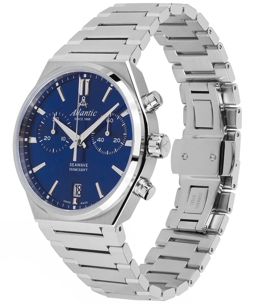 atlantic-watch-seawave-chrono-quarz-blau-metallarmband image 3