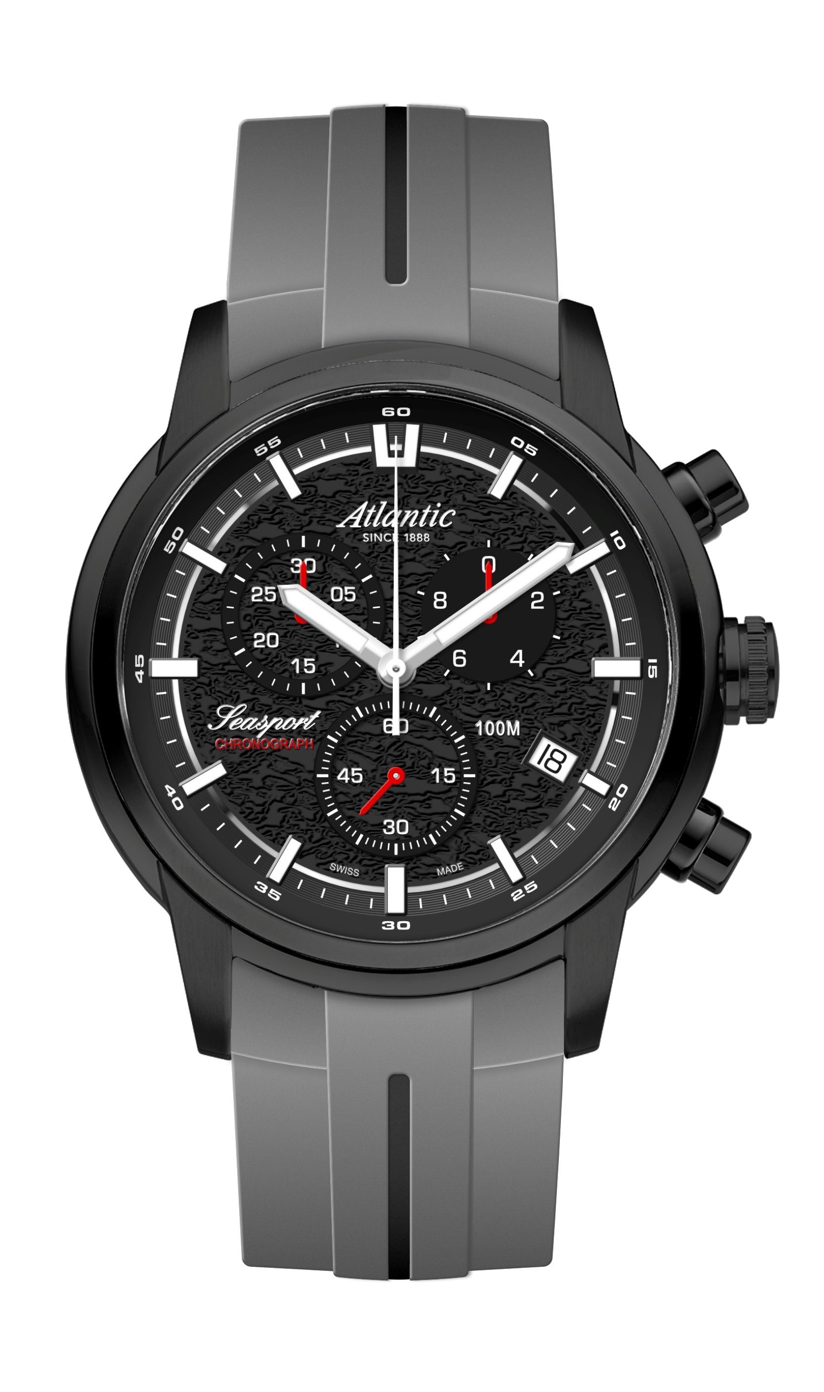 atlantic-watch-seasport-chronograph-black-pvd-46mm image 2