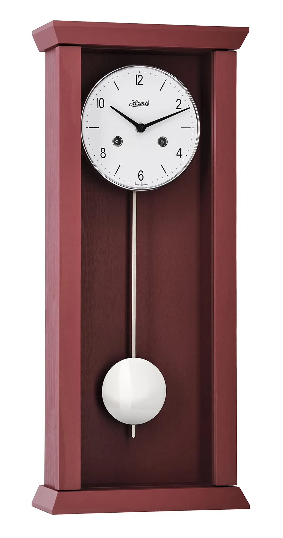 hermle-71002-360341-pendelwanduhr-rot-avantgarde-wanduhr-mit-westminster-schlag image 1