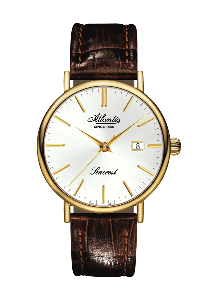 atlantic-watch-seacrest-gelbgold-pvd-herrenuhr-silbernes-zifferblatt image 1