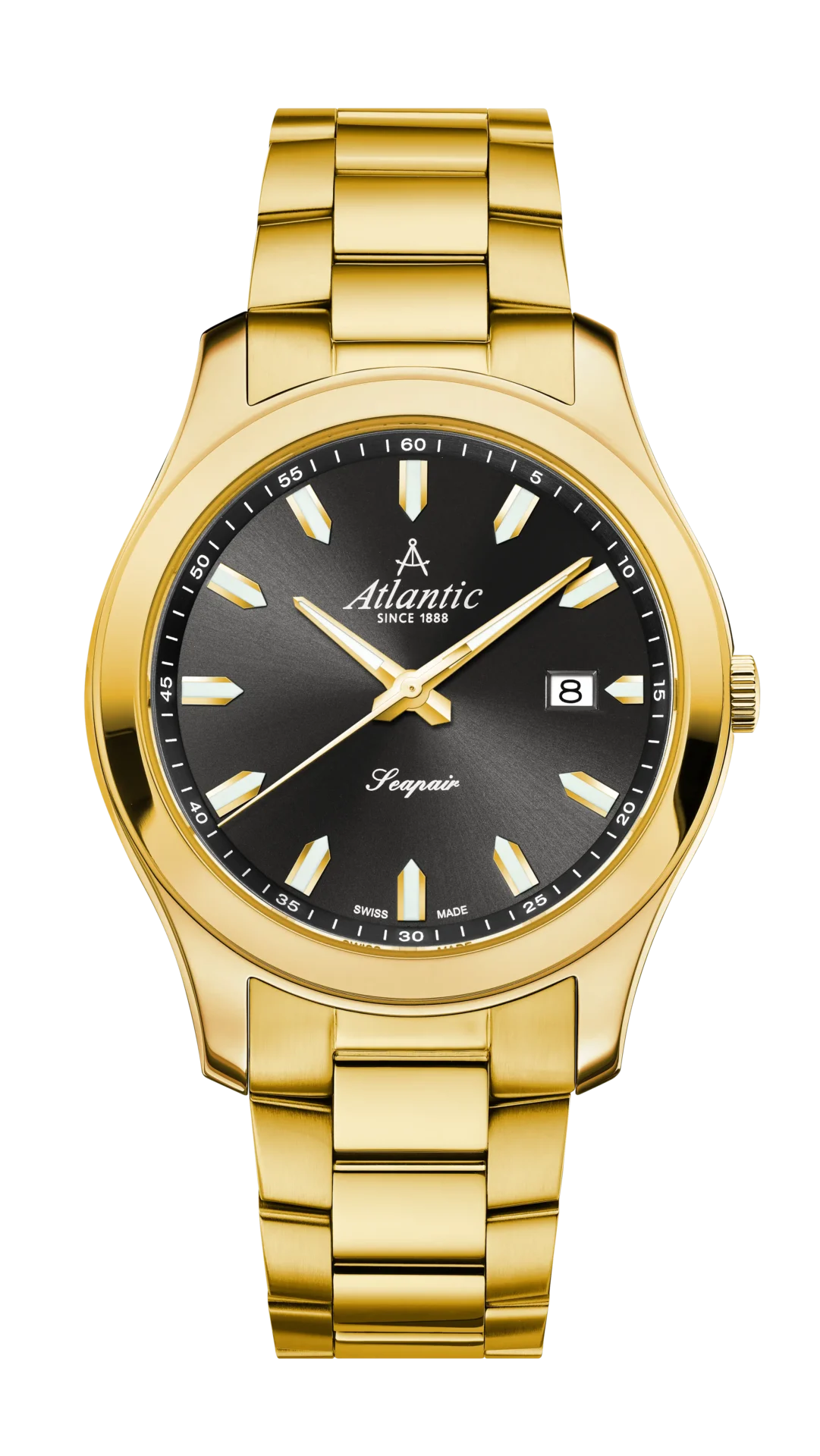 atlantic-watch-seapair-gents-quartz-herrenuhr-schwarz-gelbgold-pvd image 1