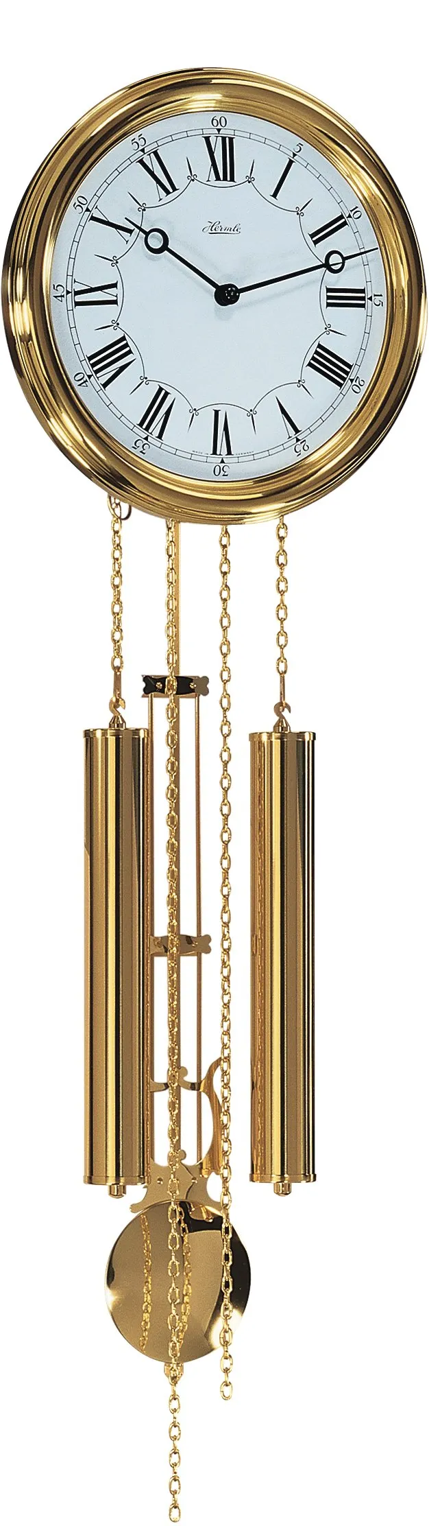 hermle-60992-002214-heimuhr-quarz-mit-lyrapendel-gold-messing image 1