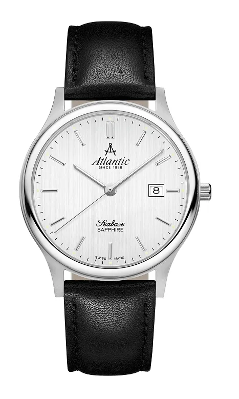 atlantic-watch-seabase-gents-herrenuhr-silbernes-zifferblatt-quarz image 1