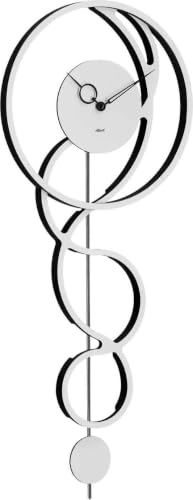 hermle-61023-002200-wanduhr-modern-mit-pendel-wei-schwarz-68-cm image 5