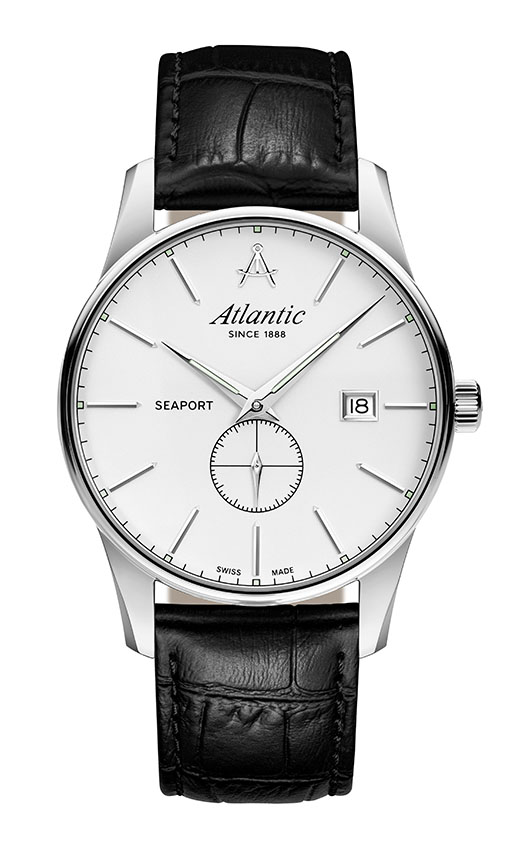 atlantic-watch-seaport-small-second-herrenuhr-wei-leder image 1